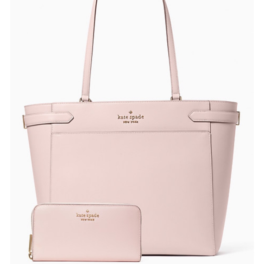 BRAND NEW Kate Spade Tote/Laptop Bag and Wallet set - light crepe - Picture 4 of 10